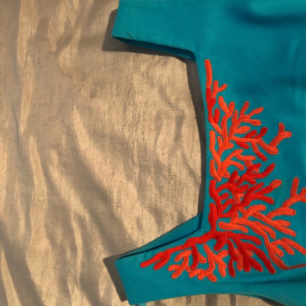 Lilly Pulitzer Turquoise with Coral details Dress - Picture 3 of 5